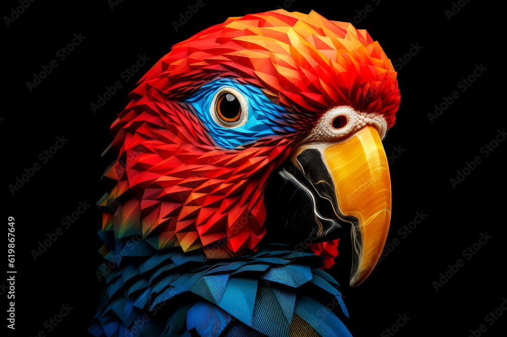 Fototapeta premium parrot portrait, pop surrealism