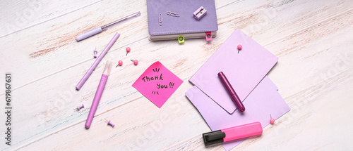 Sticky note with text THANK...