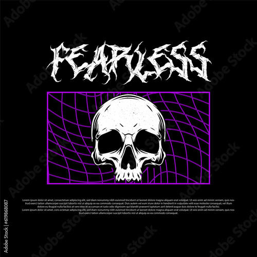 Fotografia fearless skull art for streetwear design graphic