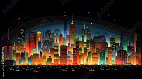 City skyline illustration. Urban landscape