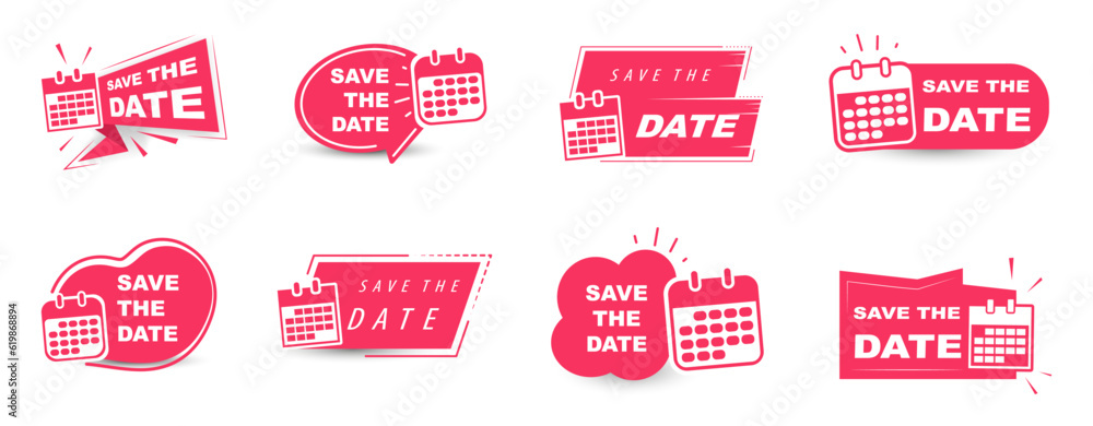 Save the date label with calendar icon
