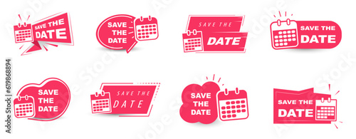 Save the date label with calendar icon