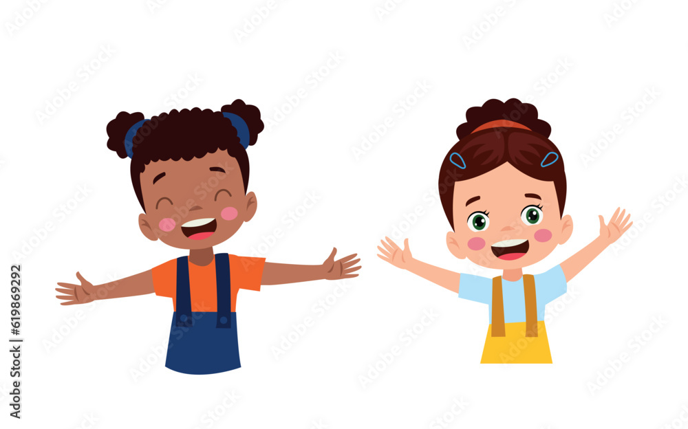 Vector Illustration Of Children Playing Vector Illustration Of Children Playing