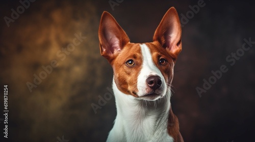 Photo basenji kongo terrier dog red basenji portrait.Generative AI © sudipdesign