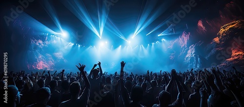 Nightclub light party dj festive music rave with crowd