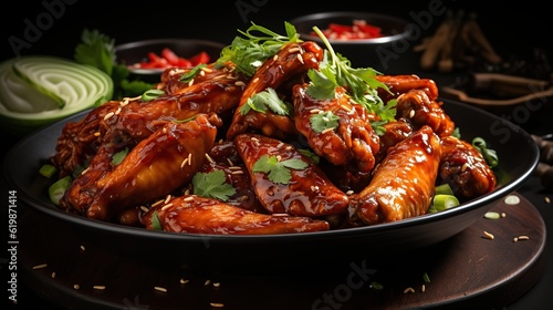 Chicken wings Traditional asian recipe Generative AI