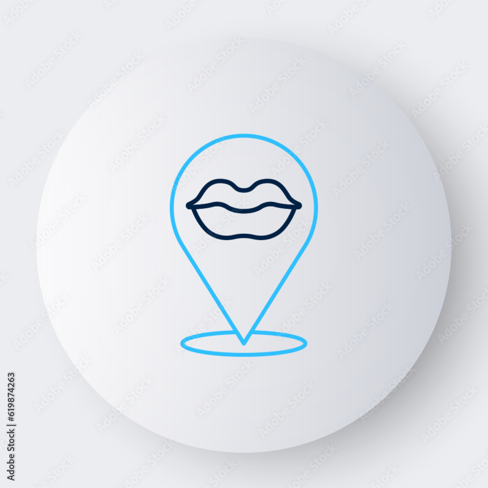 Line Smiling lips icon isolated on white background. Smile symbol. Colorful outline concept. Vector Line Smiling lips icon isolated on white background. Smile symbol. Colorful outline concept. Vector