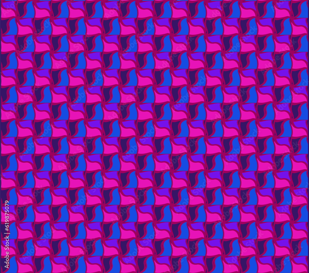 Vector seamless pattern in the form of abstract shapes on a purple background Vector seamless pattern in the form of abstract shapes on a purple background