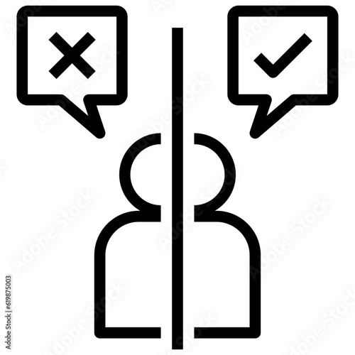 lie outline style icon