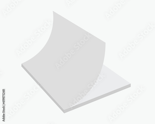 Magazine cover white paper mockup. 