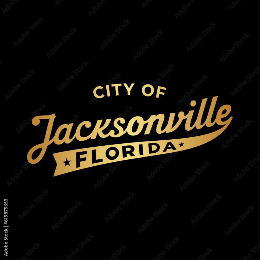 Jacksonville, Florida lettering design. Jacksonville typography design. Vector and illustration.