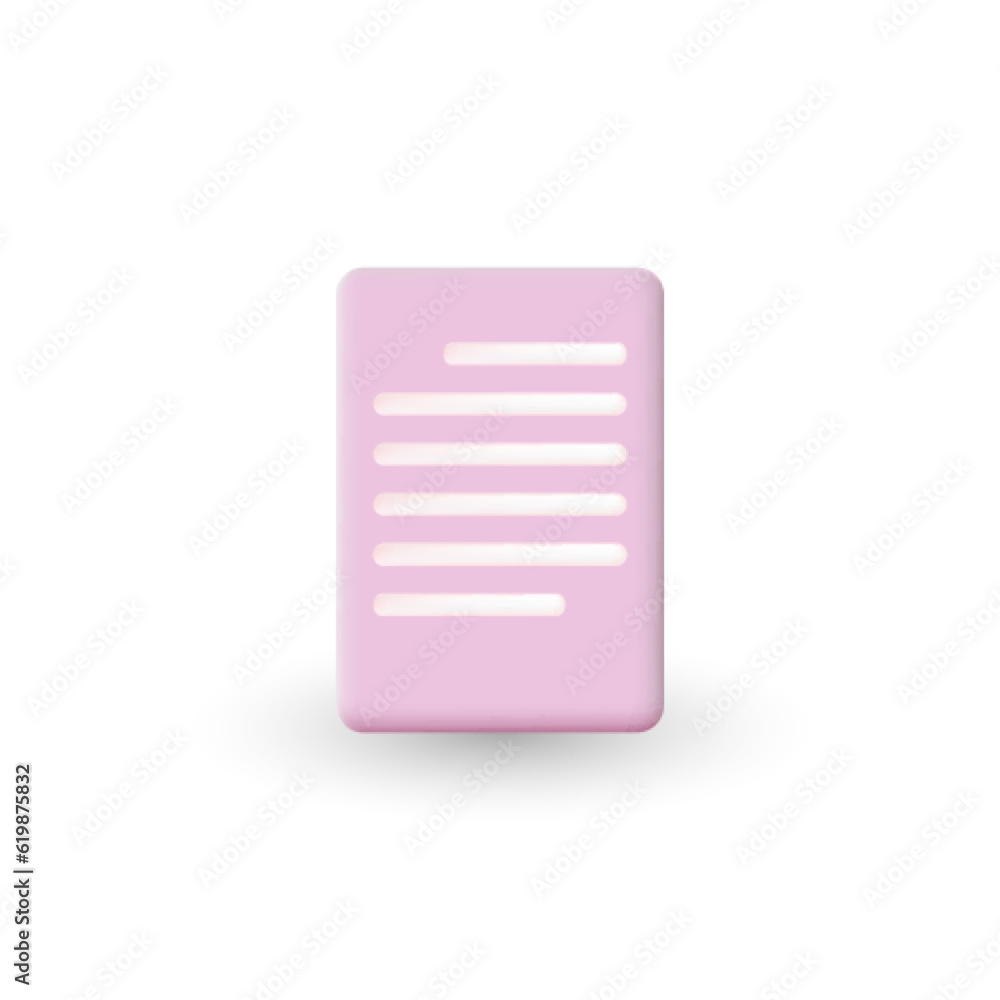 Realistic minimal Documents icon. Paper sheet isolated on white background. Realistic minimal Documents icon. Paper sheet isolated on white background.