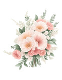 Botanical Blooms: Elegant Floral Illustration on Decorative Background, Artistic floral composition with lilac and pink peonies, perfect for invitations or cards.