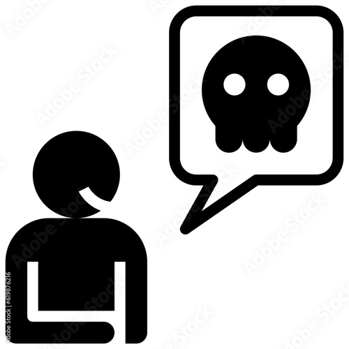 toxic person glyph style icon