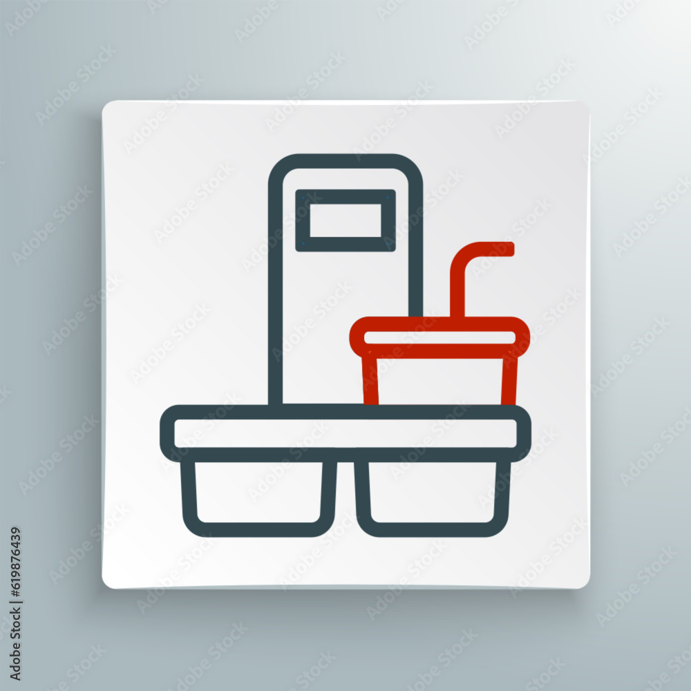 Line Coffee cup to go icon isolated on white background. Colorful outline concept. Vector Line Coffee cup to go icon isolated on white background. Colorful outline concept. Vector