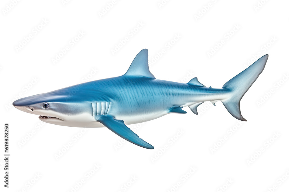 Fototapeta premium shark on transparent background (PNG). Generative AI.