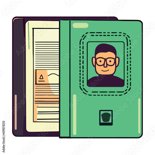 Modern travel passport Id icon