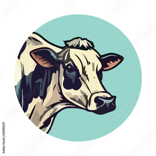 Cute cartoon cow farm animal
