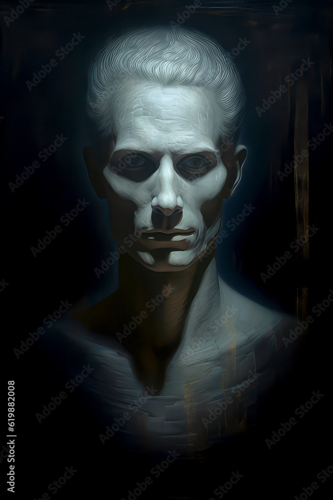 the primordial darkness embodying a greek god ,portrait of a person in the dark the primordial darkness embodying a greek god ,portrait of a person in the dark