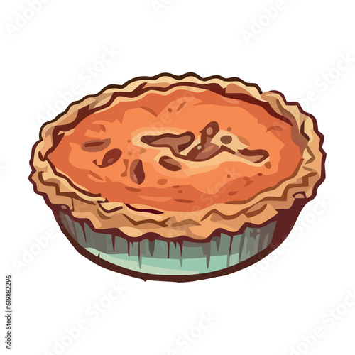Hand drawn gourmet sweet tart