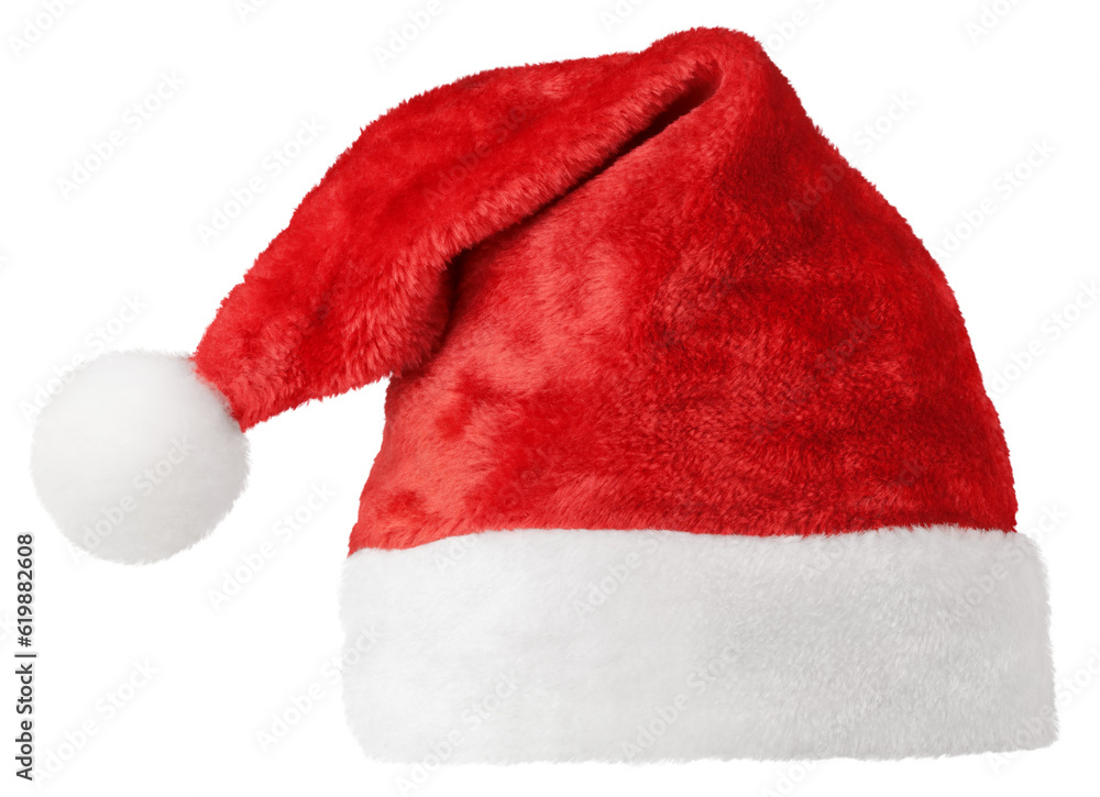 Santa Claus hat or Christmas red cap isolated on transparent background Santa Claus hat or Christmas red cap isolated on transparent background