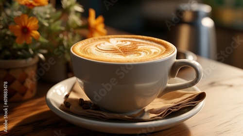 Cup with Dalgona coffee Generative AI