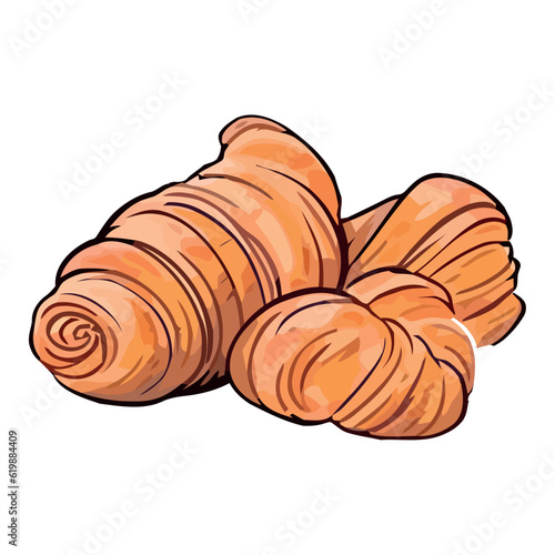 Baked croissants, fresh snack