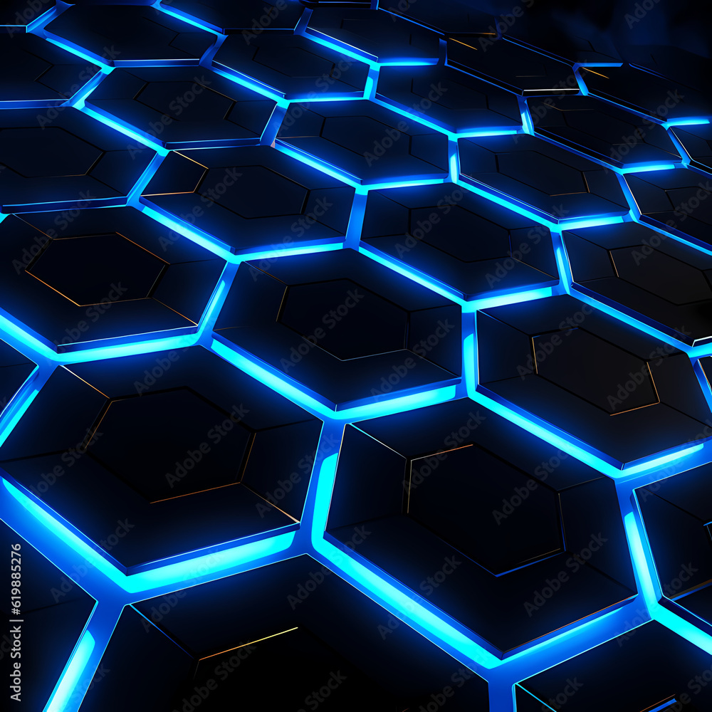 abstract blue Hexagon background abstract blue Hexagon background