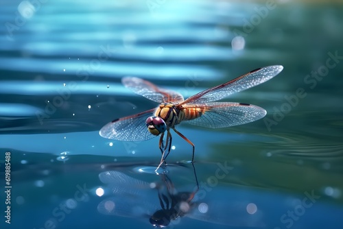 a dragonfly on the water © Angah