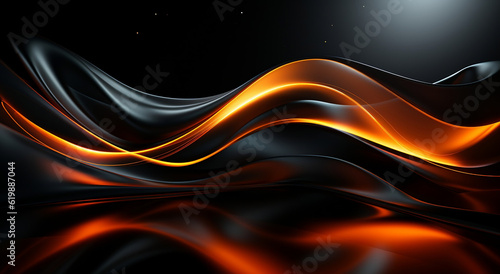 Black and orange abstract background 