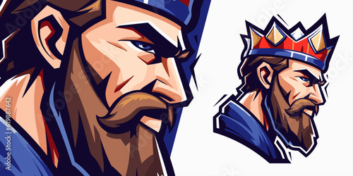 Majestic Monarch: American USA King Crown Logo Mascot for Sport and E-Sport Teams - Illustration Vector Graphic