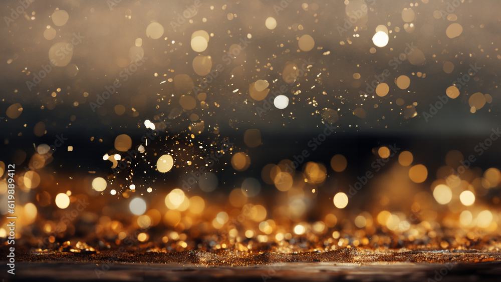 Kunstvolles Element unscharf in gelb Gold Weihnachtlich glänzenden Farben als Hintergrundmotiv und Banner , ai generativ Kunstvolles Element unscharf in gelb Gold Weihnachtlich glänzenden Farben als Hintergrundmotiv und Banner , ai generativ