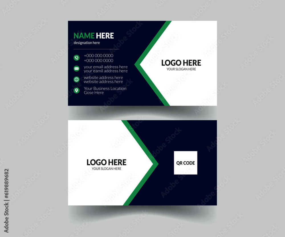 Black and green color professional business card design Black and green color professional business card design