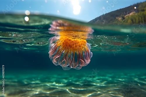 a jellyfish in the sea