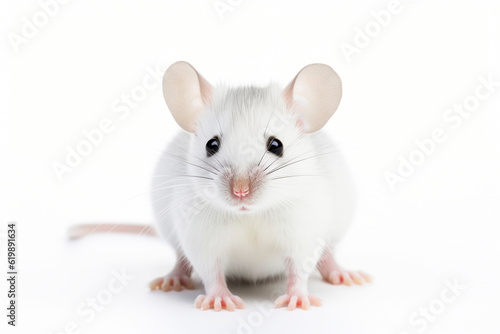 Cute mouse on a light background. Generative AI