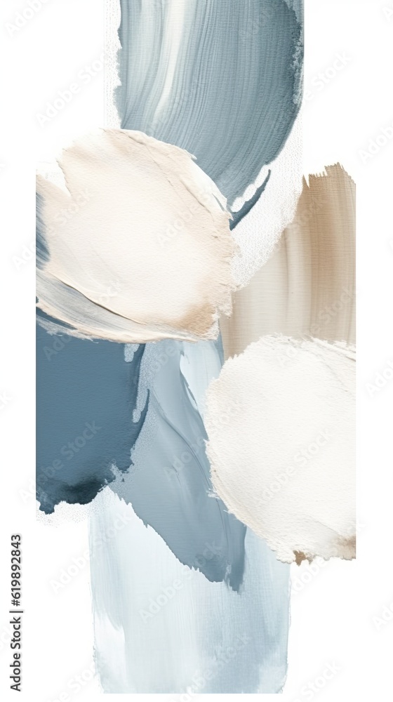 Abstract Watercolor beige and aqua brush strokes, ai