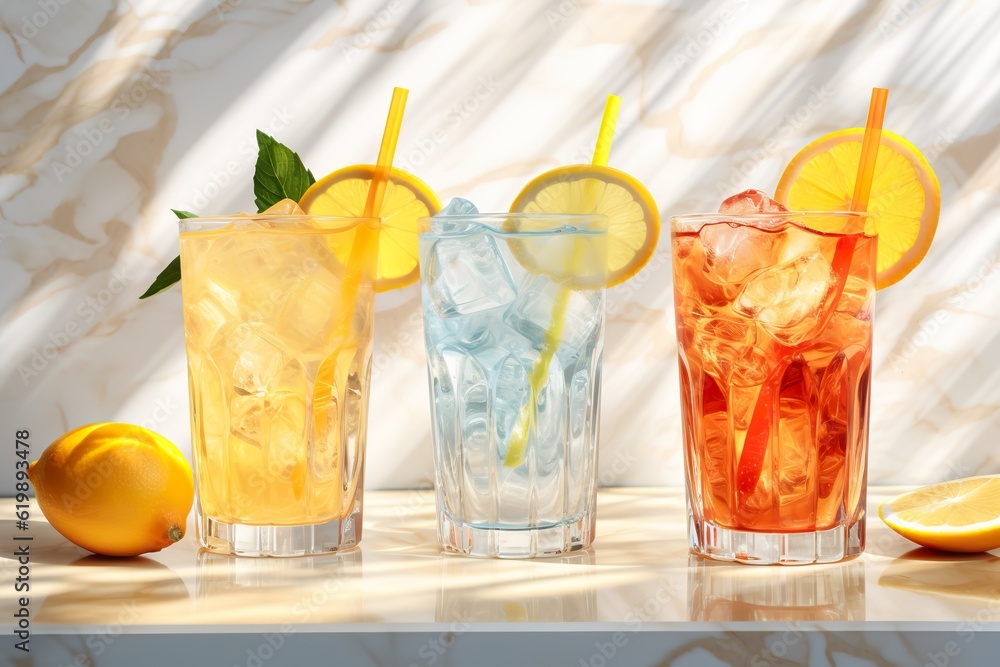 Fototapeta premium Refreshing Summer Sips: Vibrant Cocktail Collection.