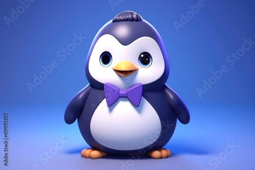 Precious penguin waddles around in a little tuxedo  exuding an air of formality and cuteness that is hard to resist. Generative AI