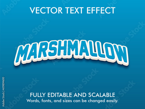 editable text effect marshmallow font style