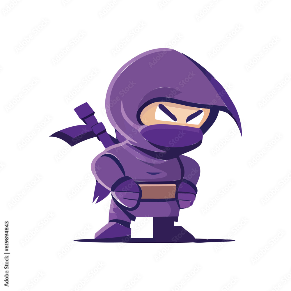 Cute ninja warrior logo icon symbol concept vector illustration Cute ninja warrior logo icon symbol concept vector illustration