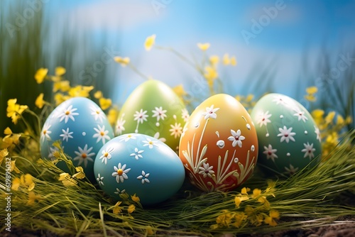 Easter Delights  Colorful Easter Eggs Background.