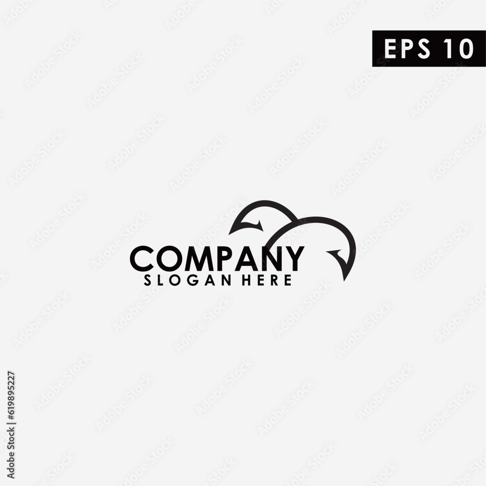 Fish Hook Logo Design Modern Vector Template. Fish Logo. Vector Illustration Fish Hook Logo Design Modern Vector Template. Fish Logo. Vector Illustration