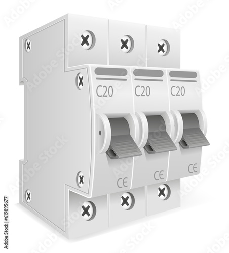 automatic electrical switches circuit breaker stock vector illustration
