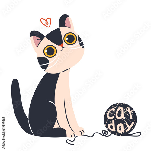 World Cat Day concept. Template for background, card, poster