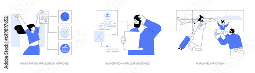 Entry permission abstract concept vector illustrations.