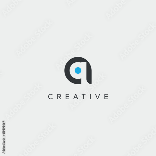 Abstract letter AQ QA logo template - vector.