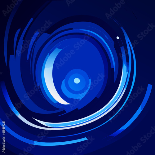 Abstract blue background with concentric circles. Vector illustration. Eps 10