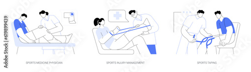 Sports medicine abstract concept vector illustrations.
