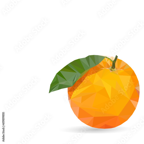 orange fruit vector abstract lowpoly polygonal