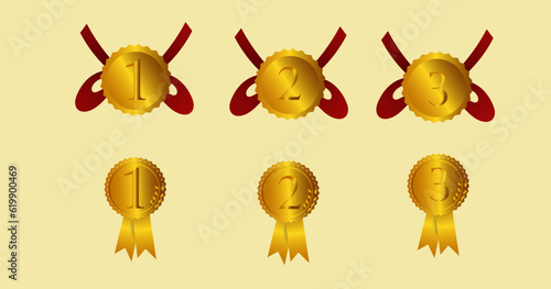 Medal Award vector set plain background eps 10
